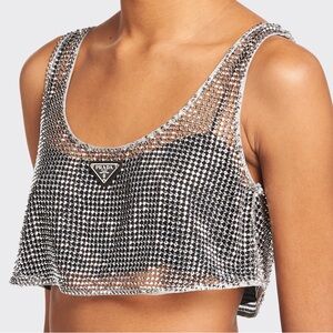 Parada rhinestone-embellished mesh top